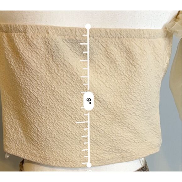 Anthropologie Cream Tulle Off-The-Shoulder Top LARGE - Picture 7 of 12